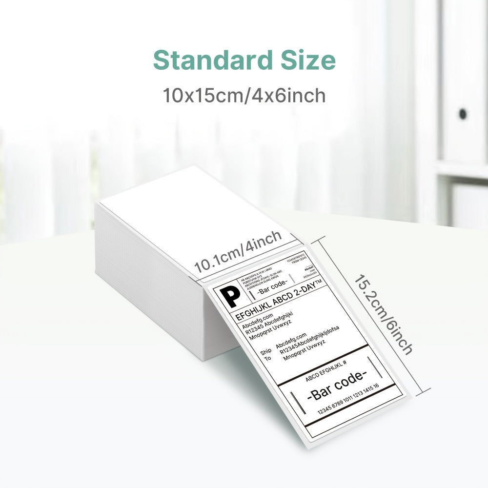 Etiquetas de Envío Térmicas 4X6, Paquete de 520 Etiquetas Térmicas Perforadas Directas Compatibles con la Impresora de Etiquetas PL80EB para Envíos, Empaquetado, Hogar, Oficina, Transportista, Pequeña Empresa