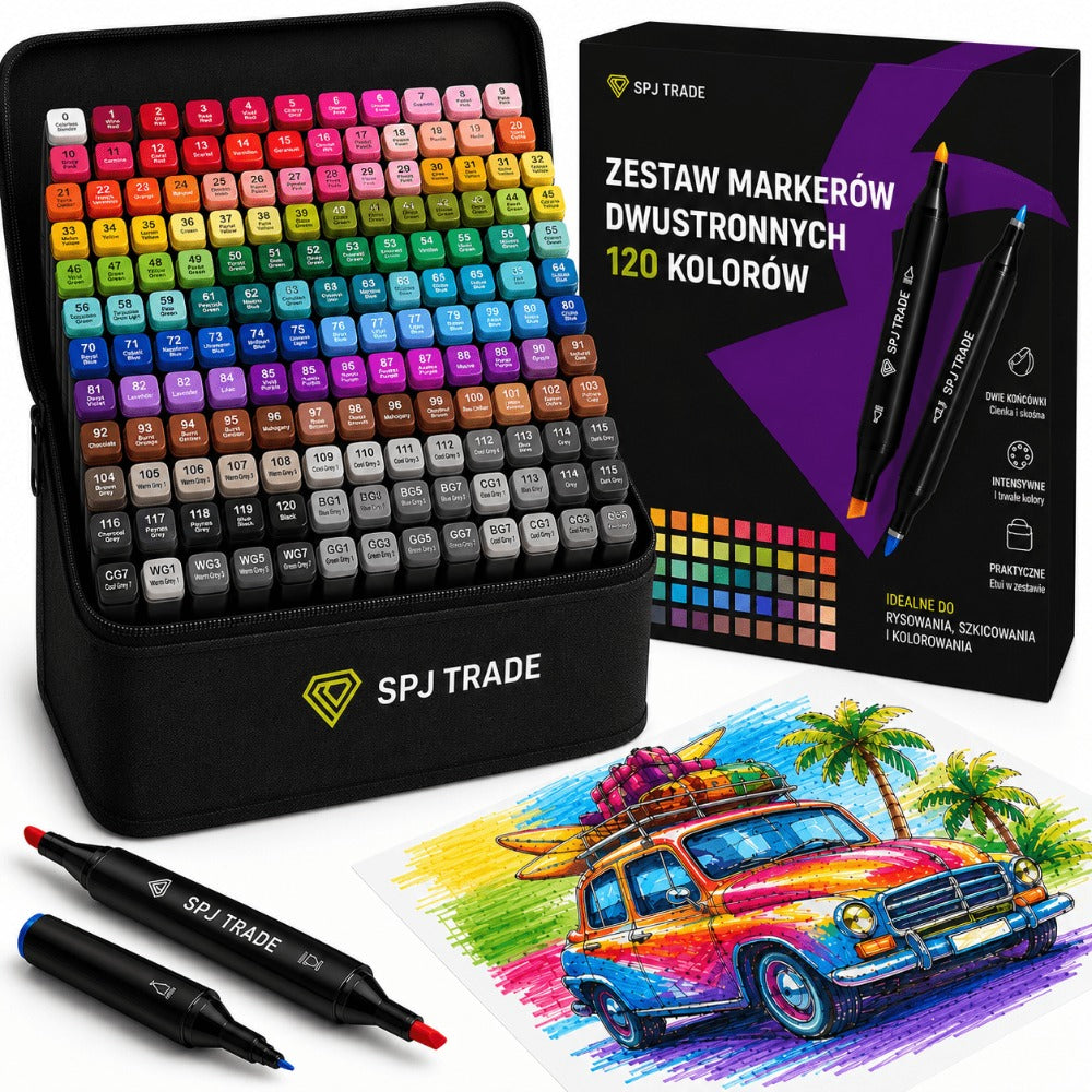 Set de 120 Marcadores de Doble Punta, 120 Colores, Marcadores Profesionales para Dibujo, Bocetos y Caligrafía, Marcadores Artísticos con Puntas Finas y Gruesas, Secado Rápido, Colores Intensos, Ideal para Artistas, Estudiantes y Aficionados, Marcadores pa