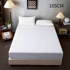 Protector de colchón impermeable, 100% poliéster, apto para camas de 90/105/135/150, lavable a máquina, color blanco.