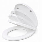 Asiento de Inodoro Deslizante con Bisagras Fuertes, Asiento de Inodoro Universal con Sistema de Cierre Suave. Asiento Universal de PP con Función de Liberación Rápida con Un Botón. Bisagra Sanitaria Duradera para Inodoros Colgantes y de Pie. Asiento de In
