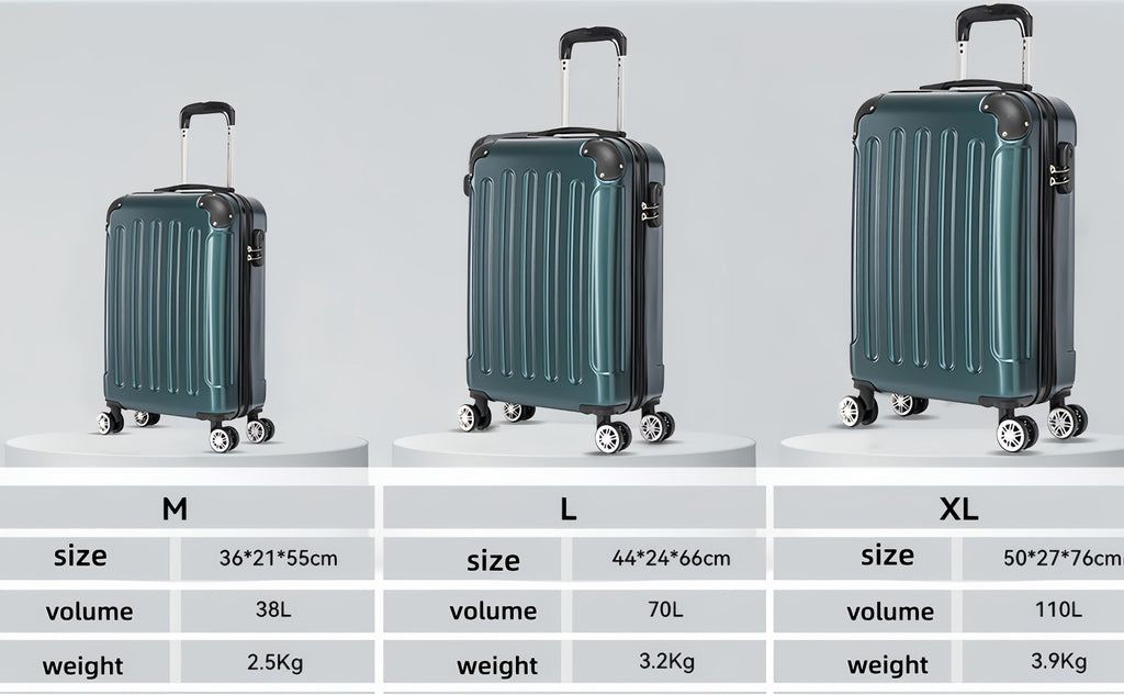 Juego de Equipaje que Incluye una Maleta de Cabina de 20 Pulgadas, una Maleta de Viaje Expandible con Ruedas Giratorias de 360 Grados, Cerradura con Contraseña, Gran Capacidad, un Equipaje de Bodega de 28 Pulgadas y un Equipaje de Mano para Viajes