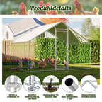 Gallinero 3x2m, Jaula Exterior para Gallinas de Rango Libre, Recinto con Cerradura de Seguridad, Malla Recubierta y Techo de PE, Adecuado para Gallinas, Patos, Conejos y Otros Animales Pequeños