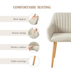 Juego de 2/4/6 sillas de comedor minimalistas con cómodo respaldo, reposabrazos y patas de madera