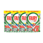 Fairy Platinum Plus All in One 160 Pastillas Lavavajillas, Pack Ahorro 2x1, en total 160 Capsulas, Limpieza Profunda y Extra Brillo, Fragancia Limon