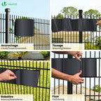 Tiras de PVC para pantalla de privacidad 450g/m², malla de valla de privacidad para jardín, 50m x 19cm, tapetes de doble varilla con 40 clips para terraza, patio, balcón, gris carbón, verde, gris claro