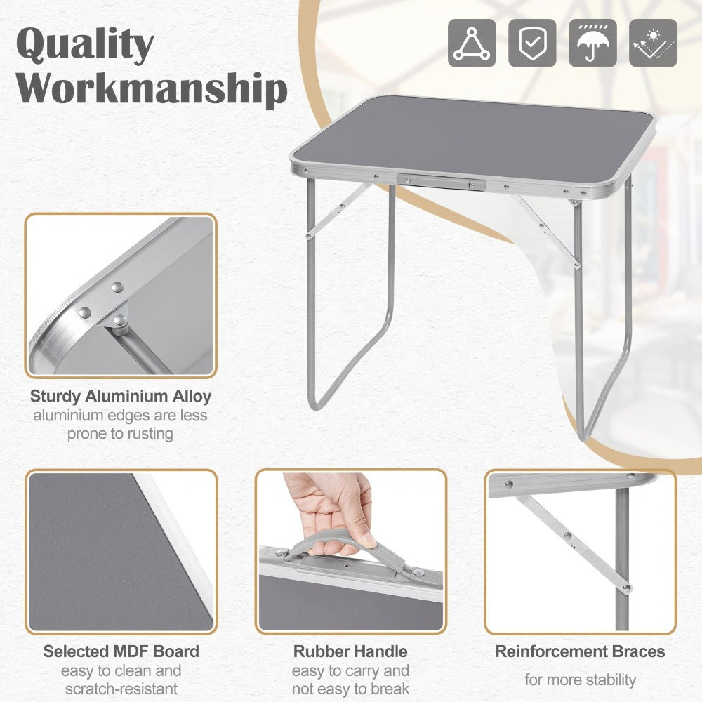 1pc Mesa de Exterior Mueble de Exterior para Camping Equipo de Senderismo Mesa de Camping Mesa Plegable Mesa de Viaje 70 X 50 X 60cm Estable Robusta Versátil Mesa Plegable de Jardín para Picnic Playa Uso de Ocio al Aire Libre Negra