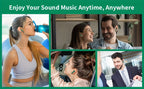 Auriculares Bluetooth | Auriculares inalámbricos 5.3 con estéreo de graves profundos, 36 horas de reproducción y estuche de carga LED, micrófonos