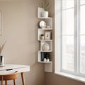 Estante esquinero de 5 niveles, estante de pared, estantería para esquinas, soporte para plantas, adecuado para dormitorio, sala de estar y baño, estantes esquineros