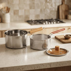 Juego de ollas de cocina multiusos con cesta para freír y tapa de cristal: cacerola antiadherente, freidora, olla para fideos, cacerola para leche, olla freidora de acero inoxidable, olla para cocinar pasta, apta para estufas de inducción y de gas, ideal