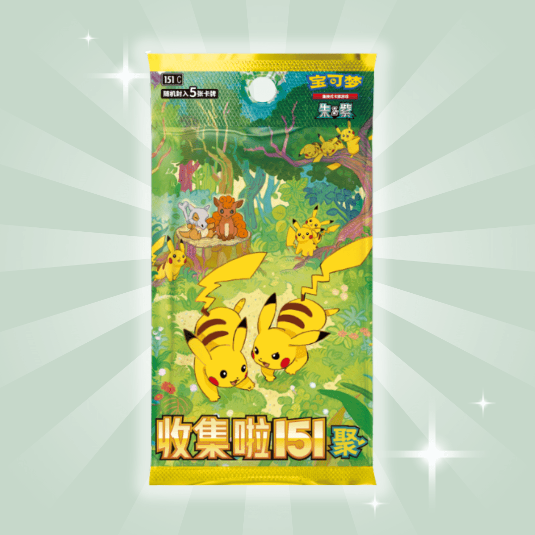 1x Pokémon 151 Colección Slim Booster (Edición China) – Cartas de Intercambio Oficiales