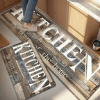 1 alfombra de cocina antideslizante premium - Alfombra de piso de poliéster duradera para cocina - Alfombra de pasillo, baño y cocina lavable y fácil de limpiar, accesorios de cocina - Decoración del hogar