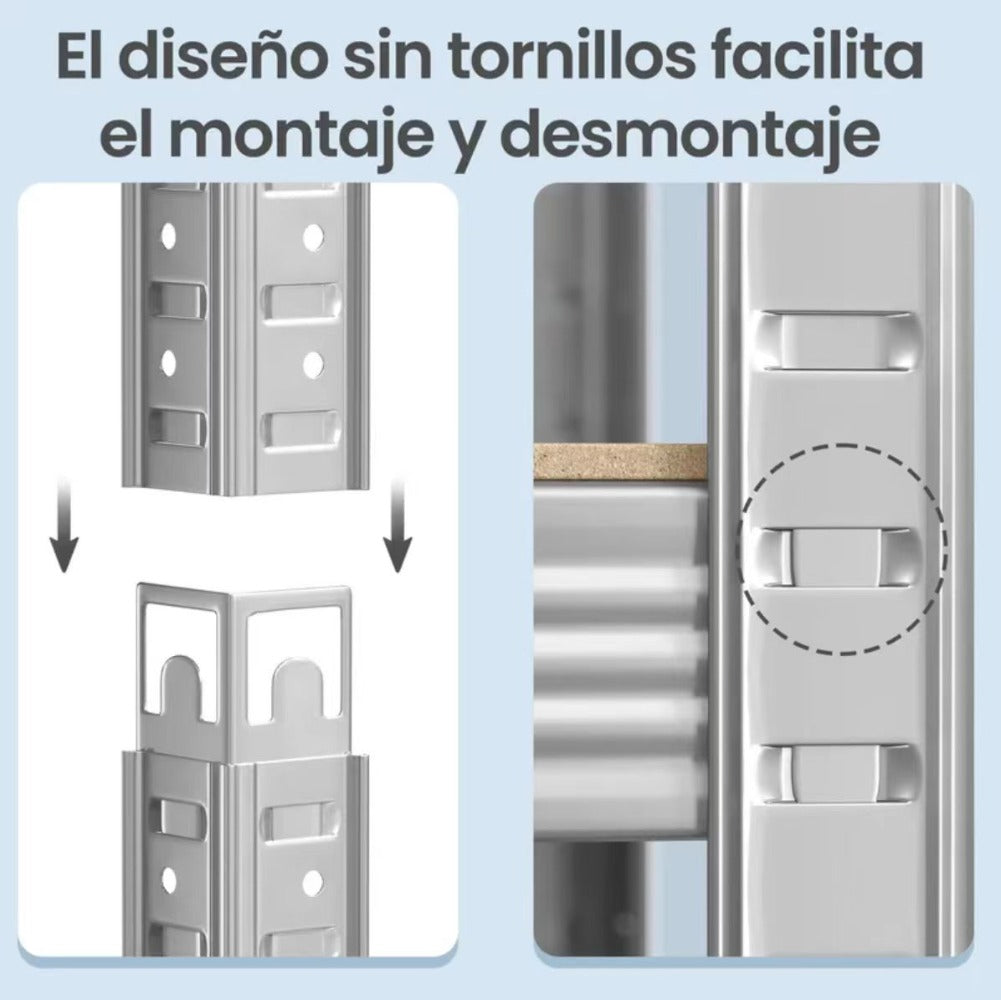 Estantería Multifuncional de 5 Capas | Estantería multifuncional de 5 pisos | adecuada para cocina, garaje, almacén o supermercado (1 o 2 unidades) | tamaño: 180x90x40 cm | convertible en mesa de trabajo | cubo de fibra de densidad media | muy adecuado pa