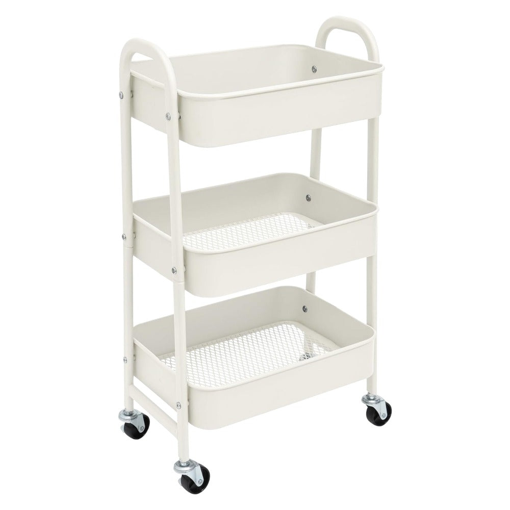 Estantera Metlica Modular de Almacenaje: Organizacin Verstil para Espacios Amplios y Compactos - Acero Galvanizado + 4 Baldas MDF, 70 x 39 x 29cm - 100Kg por Balda Estanteria cesta cesto de Fruta o Multiuso de 3 pisos ( fruta-001)