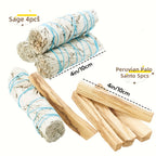 Kit de Limpieza y Purificación del Hogar con Salvia Blanca, Palo Santo - Kit de Fumigación con Varilla de Salvia