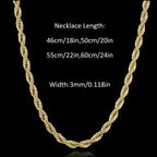 Collar de plata 925 para mujer, collar estilo cadena, collar de cadena retorcida, regalo de San Valentín, moda y fácil, regalo de luna de miel para el Día de Acción de Gracias para ella, viene con una caja de regalo de boutique