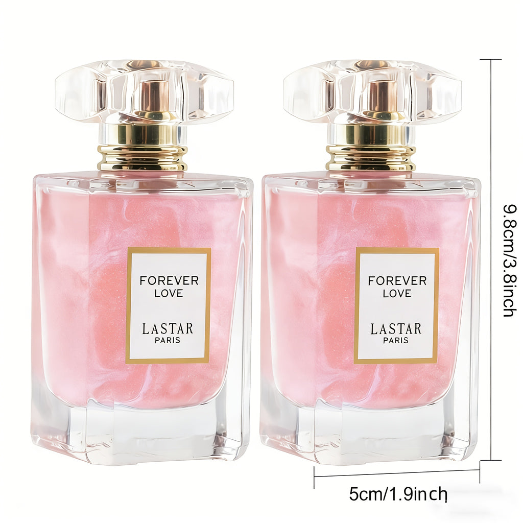 2 Frascos Perfume Floral Dulce para Mujer 55ml x2, Fragancia Clásica Frutal, Perfume de Larga Duración con Rosa, Jazmín, Vainilla y Pachulí, Botella Rosa, Perfume para Citas Mujer, Regalo de Halloween/Navidad/Festividades