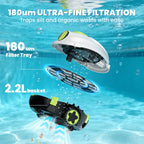 Limpiadora de piscina inalámbrica INSE Y10 - Esencial para la limpieza de primavera, motor de 40W, doble succión, succión de 46000Pa, cesta de filtro de 2.2L, apta para piscinas de más de 2.5m, IPX8, autoestacionamiento, segura para todas las edades