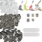VEVOR 500 Juegos de Botones de 1.25 pulgadas (32 mm) para Máquina de Botones, Piezas para Creación de Insignias Redondas, Incluye Partes de Metal, Botones de Plástico/Metal, Película Transparente y Papel en Blanco para Regalos y Presentes