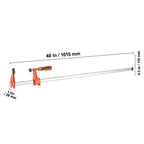 Abrazaderas de barra VEVOR para carpintería, paquete de 2 abrazaderas/espaciadoras de 36" de largo, abrazadera F de cambio rápido con límite de carga de 600 libras, profundidad de garganta de 2.5", hierro fundido y acero al carbono, abrazaderas de madera