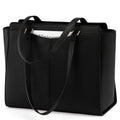 RAINSMORE Bolso para portátil de 14 pulgadas para mujer, bolso de mano de cuero sintético , bolso de hombro para desplazamientos, adecuado para oficina de negocios y escuela, , talla M