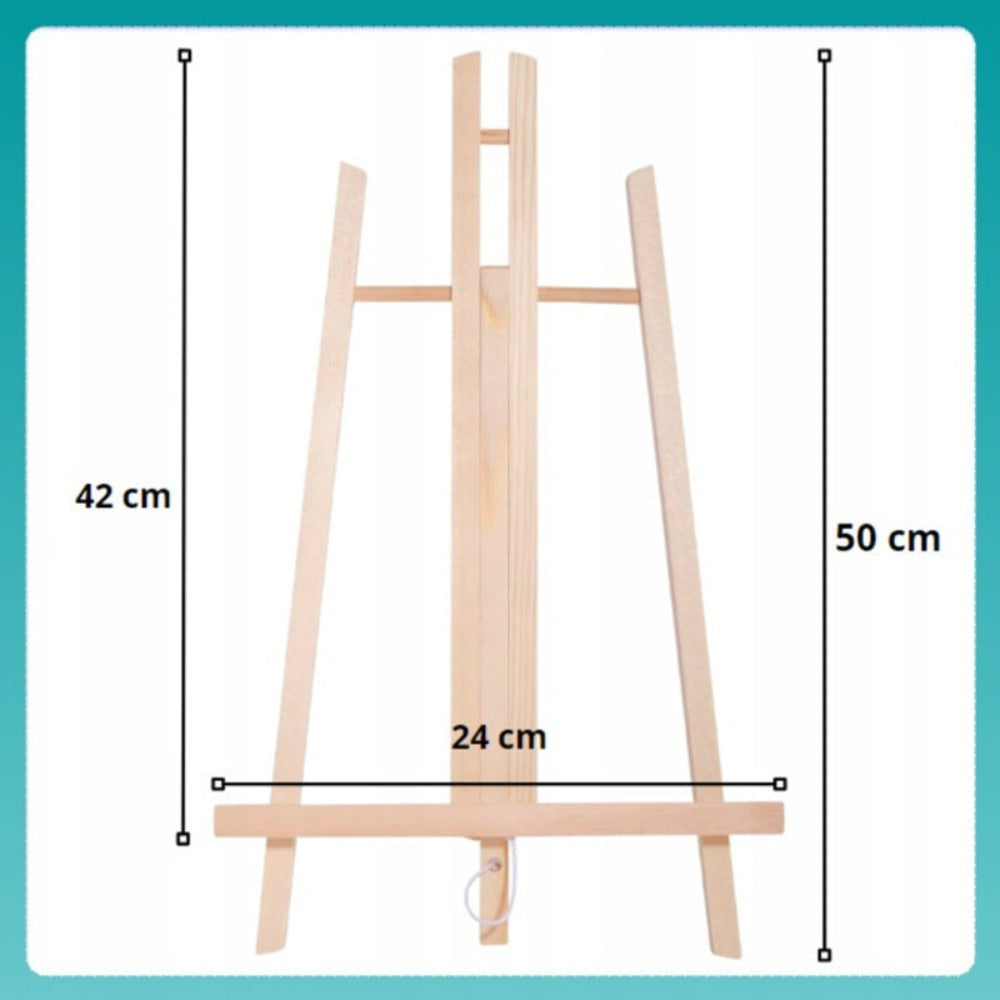 Set Completo de Pintura Artmaker para Niños con Caballete de Madera 50 CM, Lienzo de Pintura 25x25 CM, 12 Pinturas Acrílicas de 12 ML, 10 Pinceles y Paleta – Regalo Perfecto para Aprender a Pintar para Niños y Niñas – Kit Artístico Creativo para Desarroll
