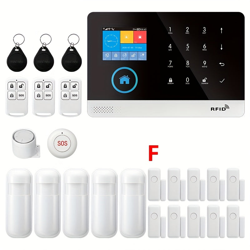 Sistema de alarma PGST para seguridad del hogar, kit de alarma DIY WiFi+GSM 2G con alerta por aplicación de teléfono, sensor de puerta/ventana, control remoto, compatible con Alexa y Google para casa, apartamento