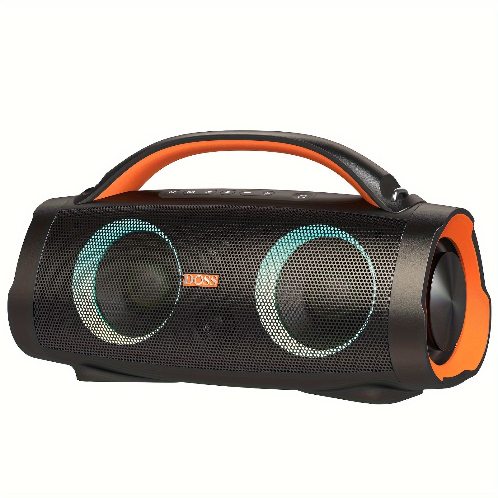 Altavoz Portátil Inalámbrico para Exteriores DOSS 100W 5.3 con Sonido Estéreo, Bajos Intensos, 20 Horas de Reproducción, Batería Externa de 10400 Mah, Luz de Fiesta de Color Mezclado, Altavoz Portátil IPX6 para Camping, Playa