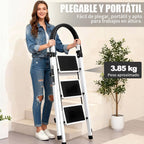 Escalera plegable doméstica de acero aleado con pasamanos antideslizante