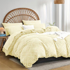 Juego de edredón con funda de almohada jacquard bohemio de 2/3 piezas, suave, agradable para la piel, cómodo, transpirable, lavable a máquina con cierre de cremallera, universal para las cuatro estaciones, fácil, lujoso, adecuado para dormitorios, habitac