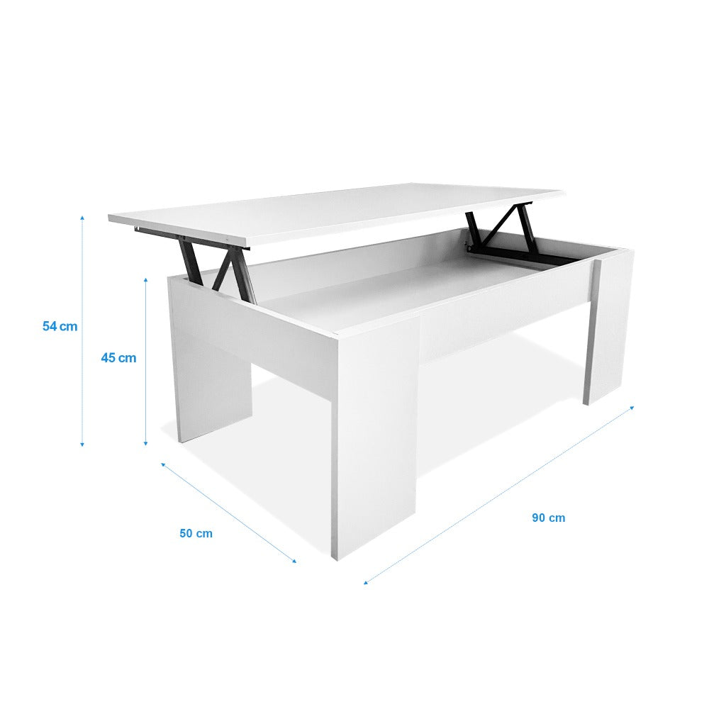 Mesa de Centro Elevable Nyana Home Mesa Multifuncional con Almacenaje Oculto Estructura Robusta y Estable Desplegable con Doble Altura