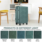 1pieza de 20/24/28 pulgadas Drak Green Sleek Geometric Pattern Hard Shell ABS+PC Maleta con cerradura TSA para viajes sin esfuerzo Regreso a la escuela Regalo de vacaciones