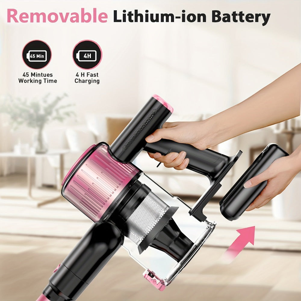 Aspiradora Escoba Multifunción 10 en 1 | Aspiradora Inalámbrica Doméstica de Alta Succión, Alcance de 45 Minutos, 3 Modos de Succión, Luz LED Verde Mejorada, Cepillo Anti-Enredos, Filtro HEPA, Cuerpo de Aluminio y Plástico, Marca SUXIANGVAC, Batería, 45KP