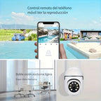 Viernes 2 piezas Cámara de seguridad WiFi Ease Life APP 1080P HD, visión nocturna a color, audio bidireccional, /inclinación/zoom 360, seguimiento y detección de movimiento para seguridad del hogar, foco y sirena, con cable