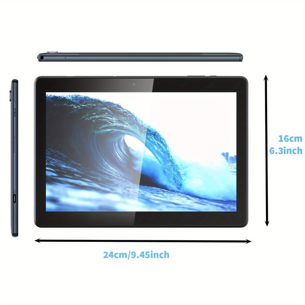 Tableta QDDQ Android 15 con teclado, 256 GB de almacenamiento, 26 (6+20) GB de RAM, expansión SD de 1 TB (sin tarjeta SD), tableta 2 en 1, tableta de 10.1 pulgadas con funda, ratón, lápiz óptico, IPS de 1280x800, inalámbrica 2.4G/5G, tableta WIFI, Tipo-C