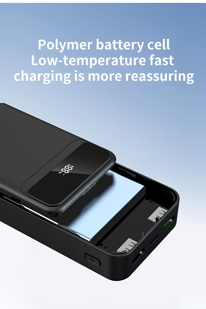 Batería externa | PD66W Carga Súper Rápida, Batería Portátil de Alta Capacidad 50000mAh, Pantalla LED de Energía/Puertos de Salida Rápida Dobles