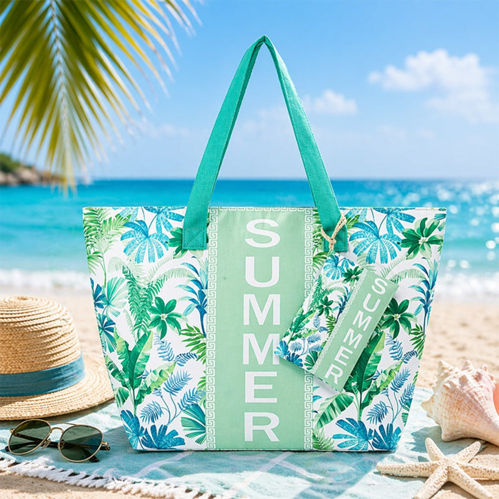 Bolso Tote de Playa con estampado veraniego, amplio y espacioso, bolso de gran capacidad para mujer, ideal para playa, piscina, viajes y uso diario