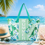Bolso Tote de Playa con estampado veraniego, amplio y espacioso, bolso de gran capacidad para mujer, ideal para playa, piscina, viajes y uso diario