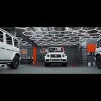 Luz de Garaje Hexagonal - Diseño Semi-Empotrado de 14 Agujeros, Marco Rectangular con Estructura de Panal LED, 6500K para Taller, Gimnasio, Peluquería, Oficina y Iluminación de Juegos