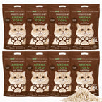 Arena de Tofu para Gatos aglomera 6L - Sin Polvo Fácil de Aglomerar y Controla Olores -y Segura para Gatitos - Pack de 4/8 Bolsas