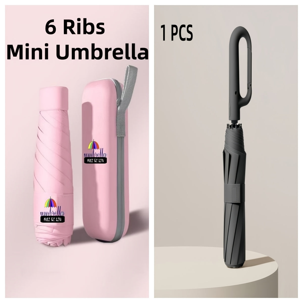 1 y 2 Especificaciones Opcionales, Paraguas Plegable con Hebilla Totalmente Automática, y Protección Solar, Adecuado Tanto para Hombres Como para Mujeres, Paraguas de Viaje, Con un Diámetro de 106cm/41.2 pulgadas Cuando Está Abierto, Robusto y Duradero, P