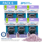 Arena de Tofu para Gatos 6L - Sin Polvo Fácil de Aglomerar y Controla Olores - y Segura para Gatitos - Pack de 6 Bolsas
