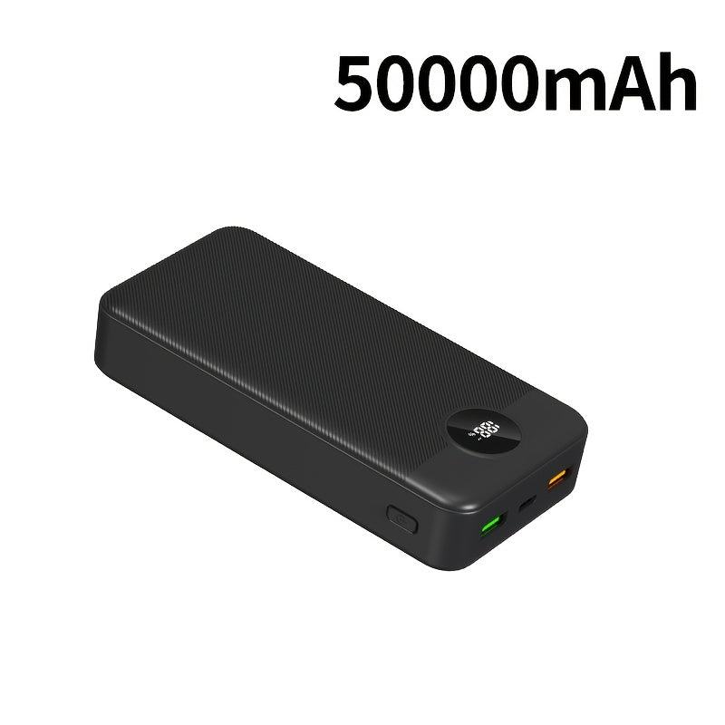 Baterías externas | Banco de energía portátil con gran capacidad de 50000mAh, pantalla LED para nivelación del batería, textura mate, carga