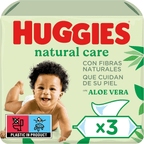 Huggies Natural Care Toallitas Bebé, Toallitas Húmedas, 99% Agua Pura y con Aloe Vera, Limpieza Delicada de la Piel
