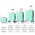 Conjunto de Maletas de Viaje Elegantes: Carcasa Ligera de Abs, Cerradura Numérica, 4 Ruedas Giratorias 360, Asa Telescpica de Aluminio Alloy Juego de Maletas Set Trolley Maleta Cabina ( 8002 NEW)