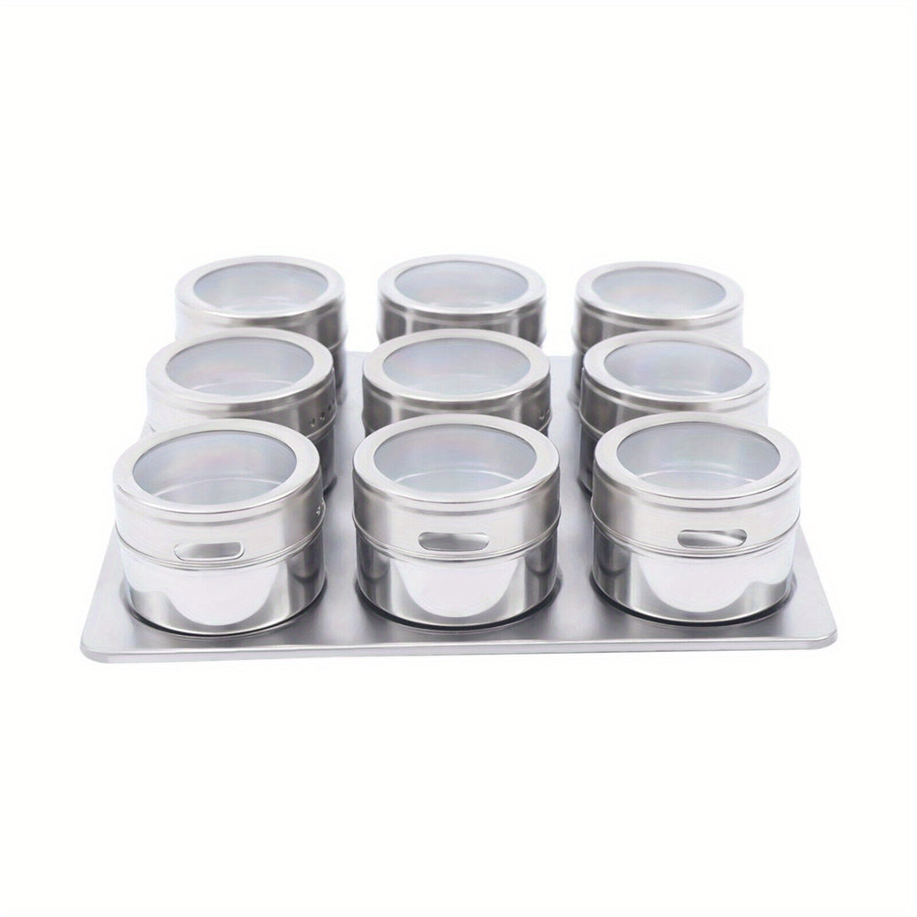 9 piezas de caja de almacenamiento magnética para escritorio de salón, recipiente de acero inoxidable para accesorios de uñas, caja de almacenamiento montada en la pared