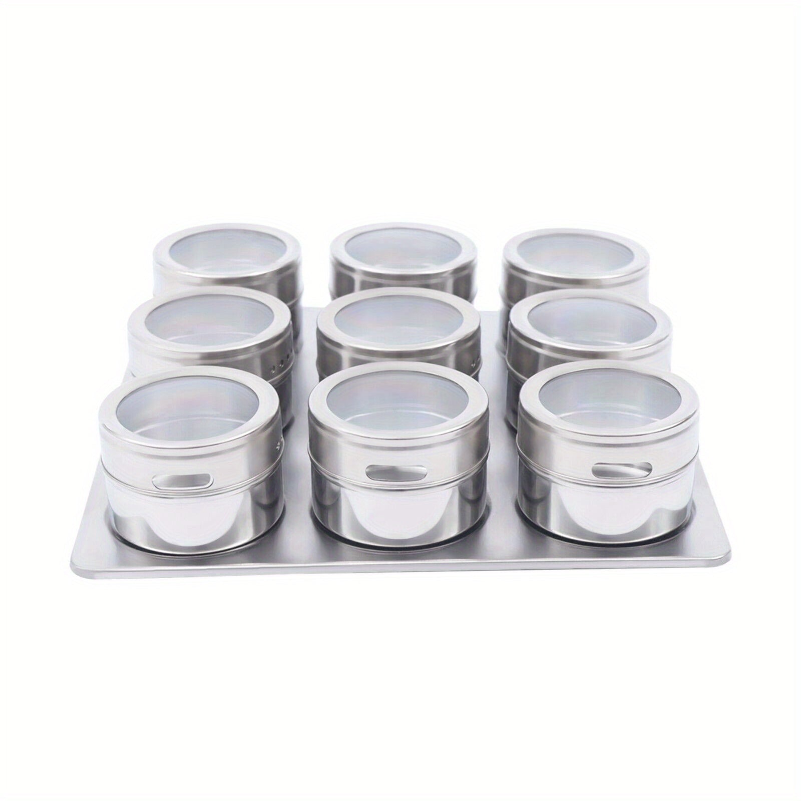 9 piezas de caja de almacenamiento magnética para escritorio de salón, recipiente de acero inoxidable para accesorios de uñas, caja de almacenamiento montada en la pared