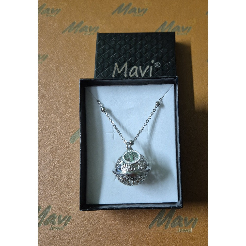 Collar de Acero para Mujer con Colgante de Ángel en Color Plata