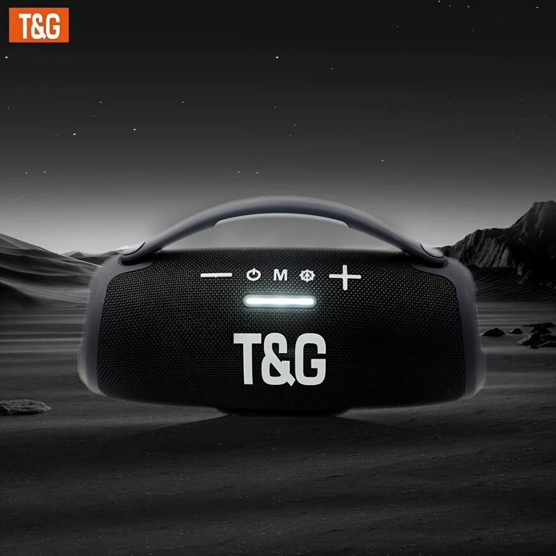Altavoz Inalámbrico TG de 30W, Altavoz Portátil con Sonido Envolvente de Subwoofer, IPX5, Carga USB, Tipo-C, Tarjeta TF/Unidad Flash USB/Aux, Soporte para Teléfono Móvil/Tablet/Computadora, Camping al Aire Libre y Cine en Casa con Pantalla LED, 3000Mah