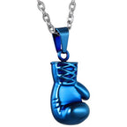 Collar con Colgante de Guante de Boxeo para Hombre: Acero Inoxidable 304 304 Estilo Punk con Cadena Plateada de 22 Pulgadas y Bolsa de Regalo de Terciopelo