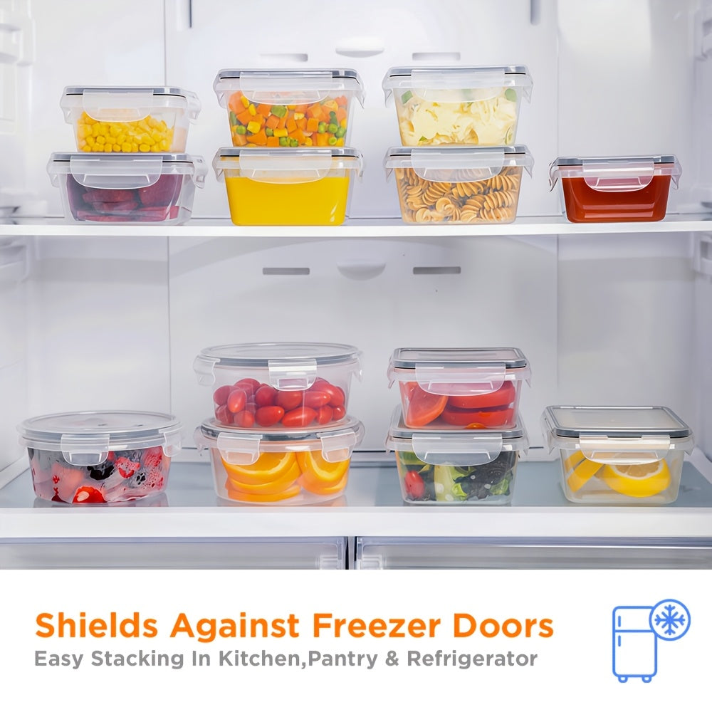 Juego de 68/60/56/44/24 piezas de recipientes herméticos para almacenar alimentos - Contenedores de plástico a prueba de aire y fugas con tapas, organizadores apilables para nevera, despensa y sobras, aptos para microondas/congelador/lavavajillas, incluye